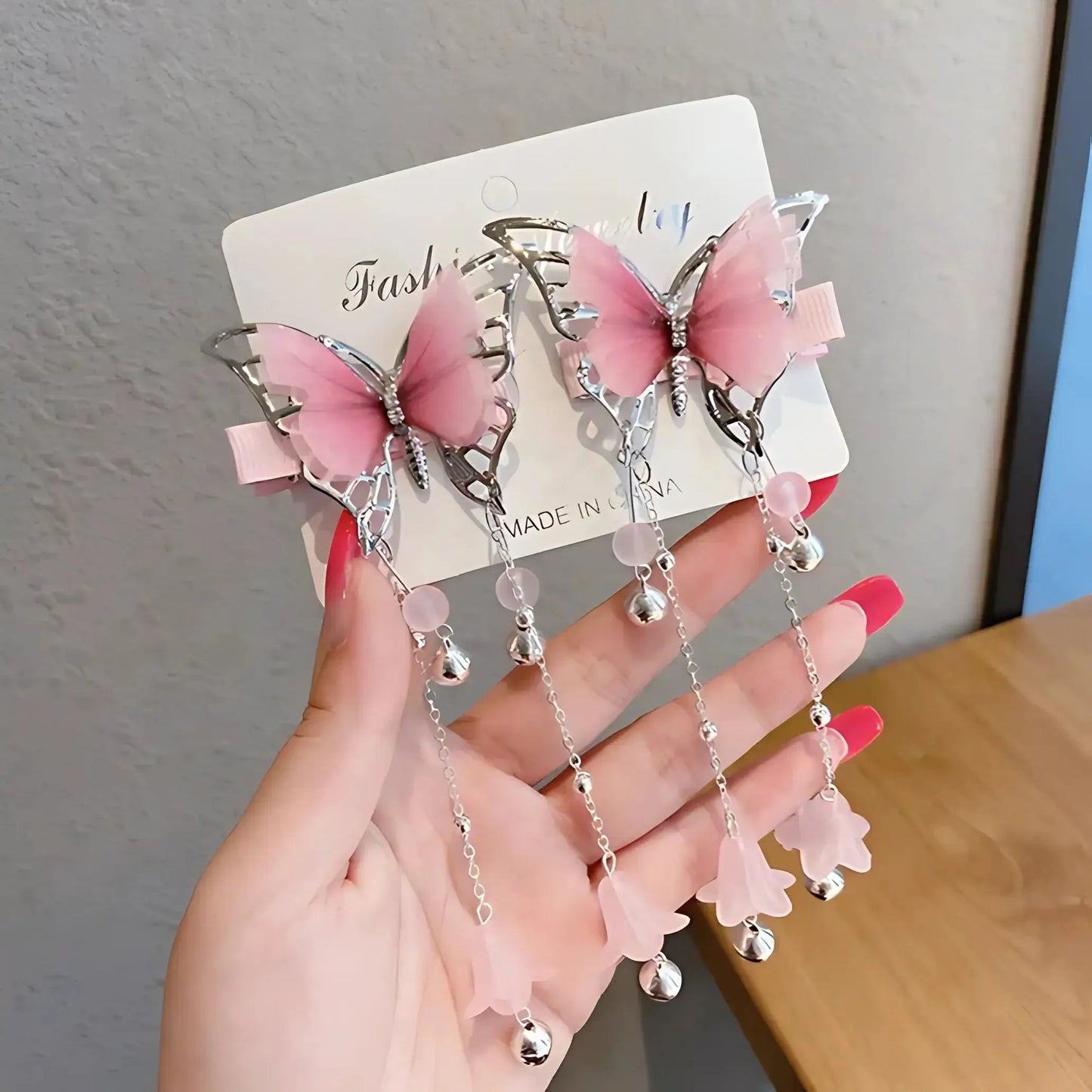 Butterfly Tassel Hair Clips