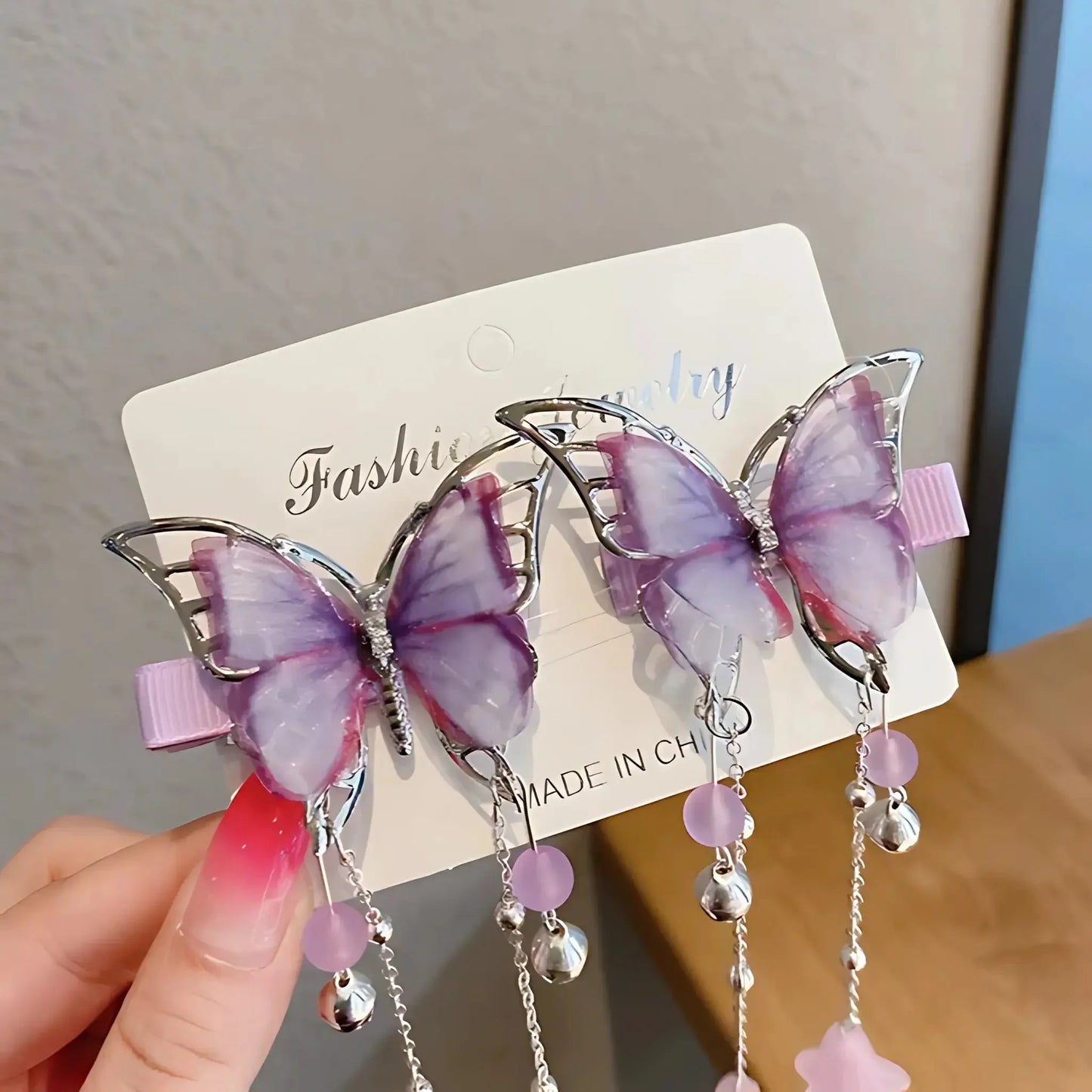 Butterfly Tassel Hair Clips