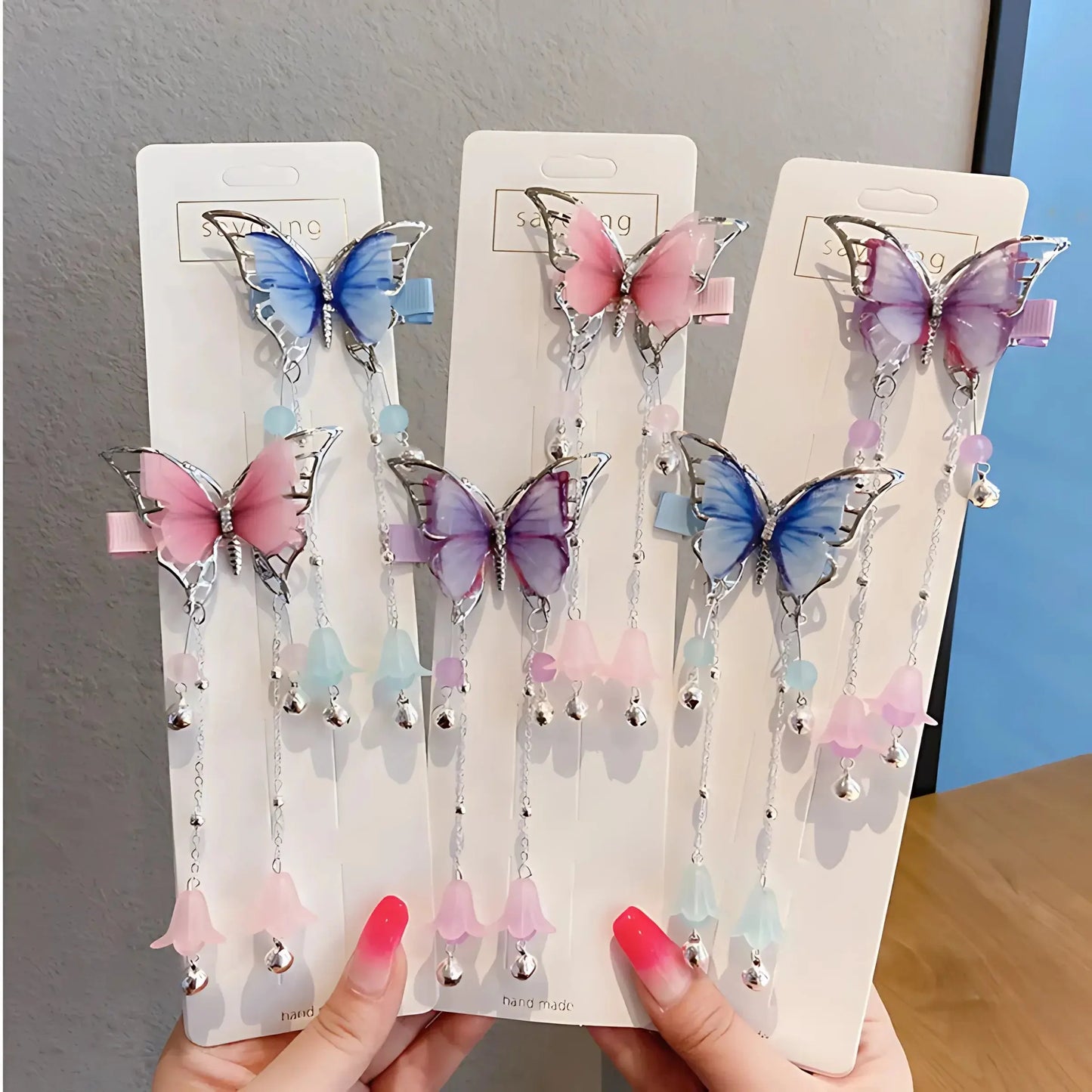 Butterfly Tassel Hair Clips