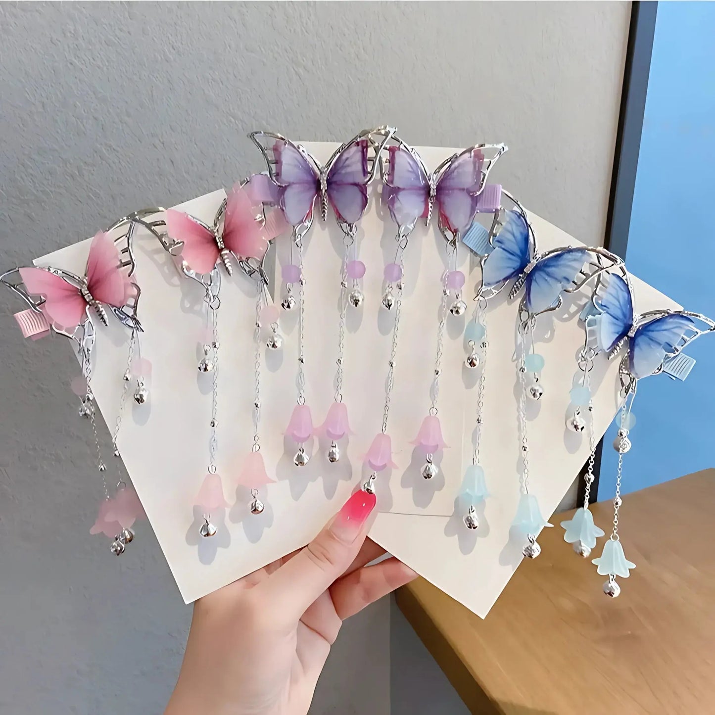 Butterfly Tassel Hair Clips