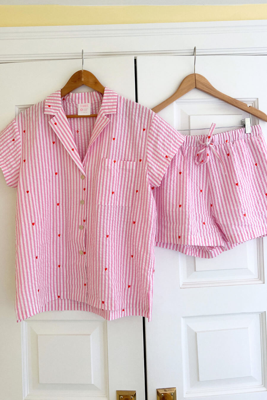 Candy Stripe Seersucker Top & Shorts Pajama Set