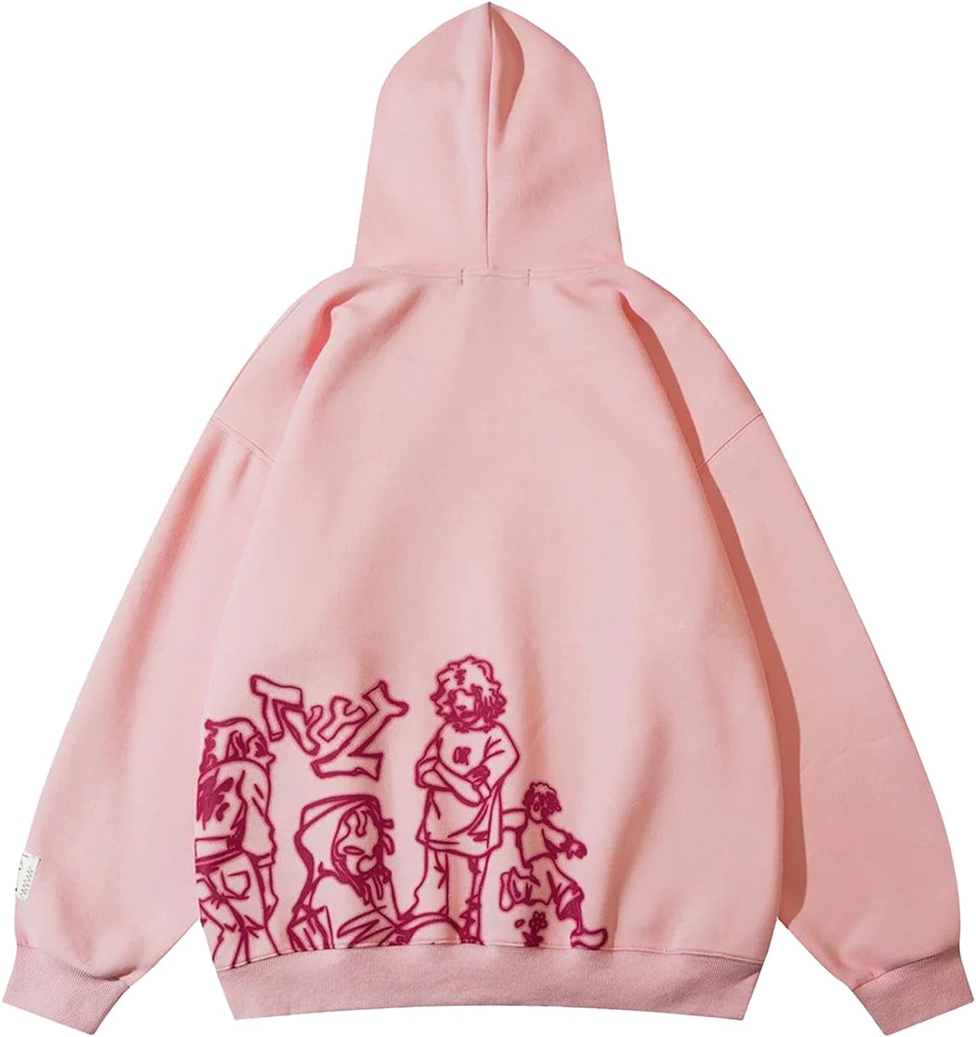 Cartoon Line Character Print Graphic Hoodie