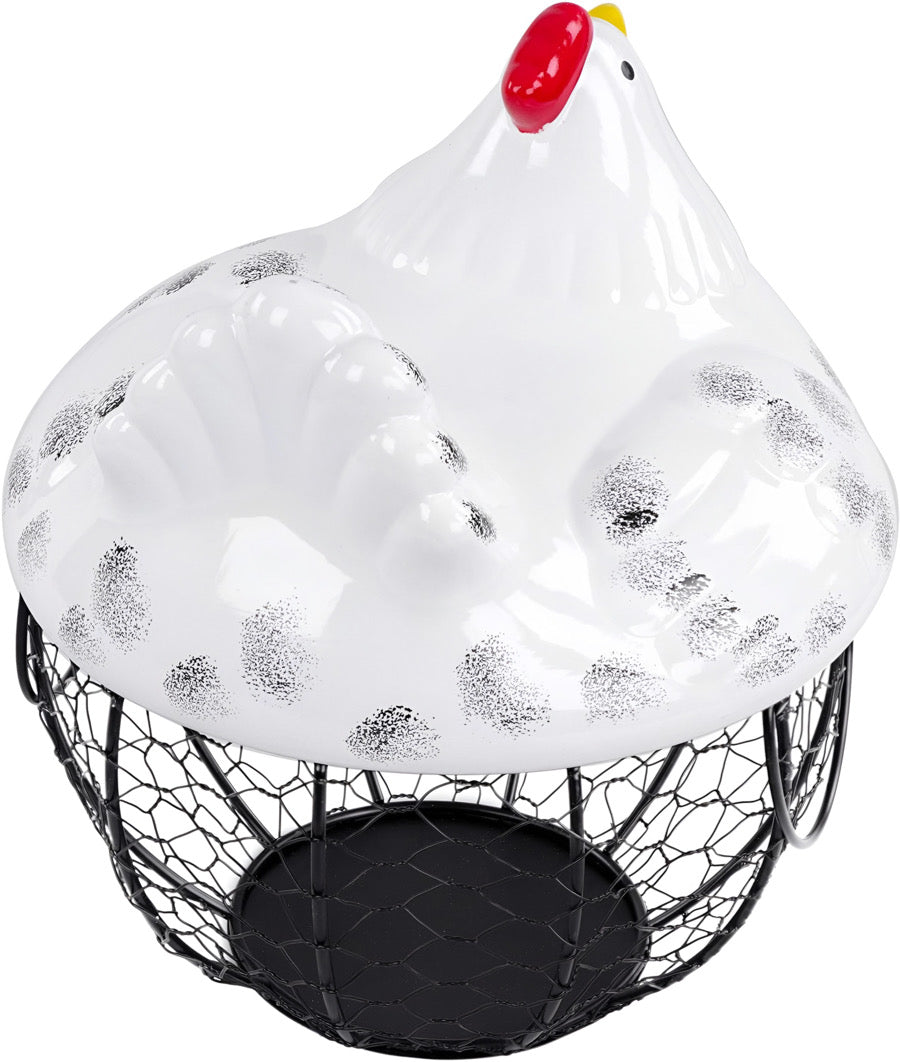 Chicken Ceramic Lid Egg Basket