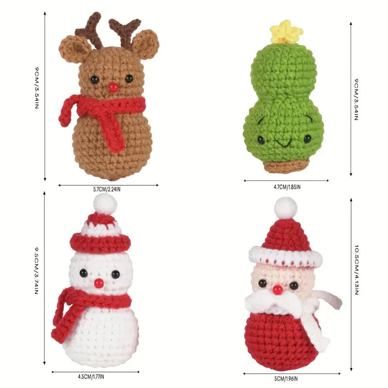 Christmas 4-piece Crochet DIY Set