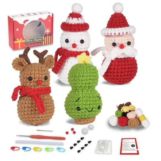 Christmas 4-piece Crochet DIY Set