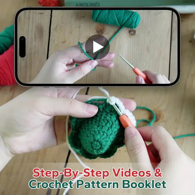 Christmas Tree House Crochet Pattern DIY Kit with Tutorials