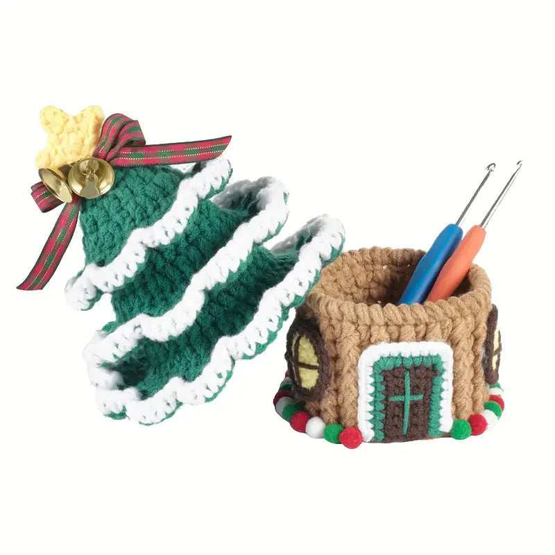 Christmas Tree House Crochet Pattern DIY Kit with Tutorials