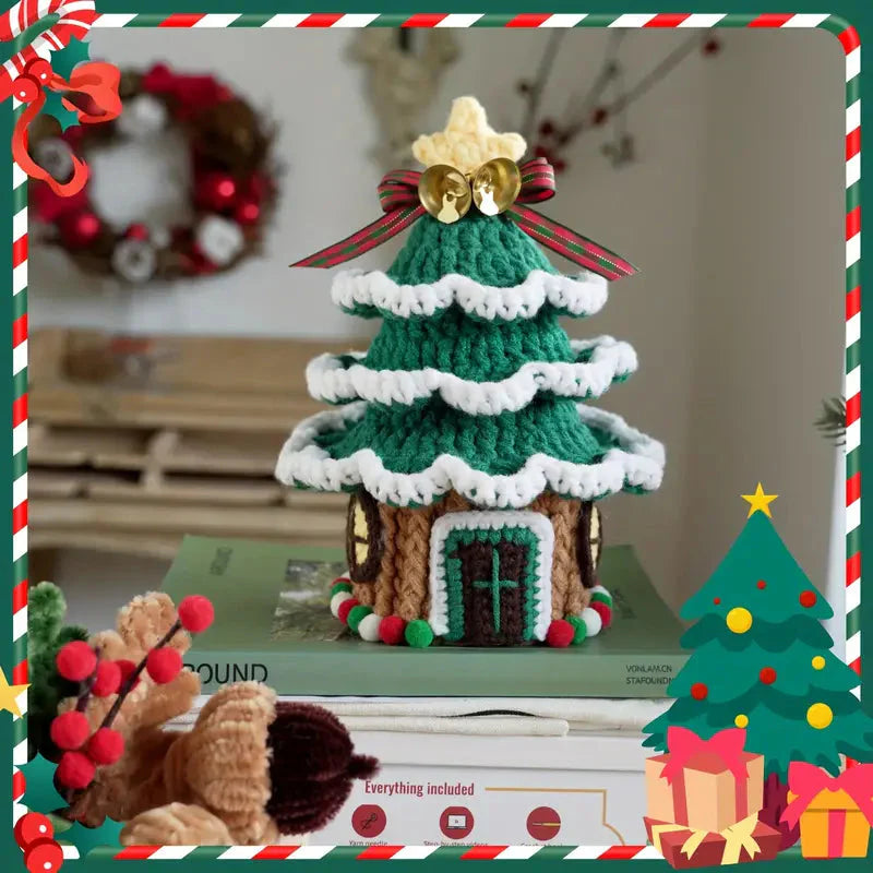 Christmas Tree House Crochet Pattern DIY Kit with Tutorials