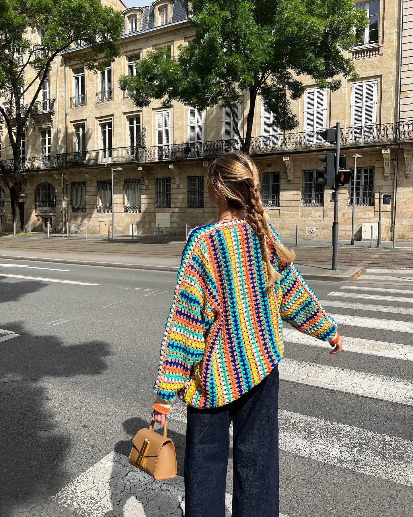 Colorful Striped Knitted Cardigan