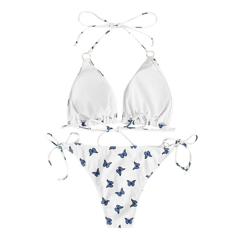 Butterfly Print Cheeky Bikini Set