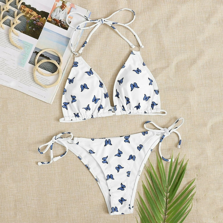 Butterfly Print Cheeky Bikini Set