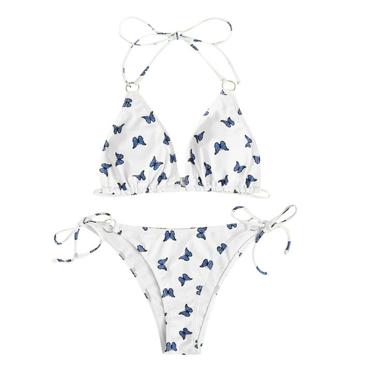 Butterfly Print Cheeky Bikini Set