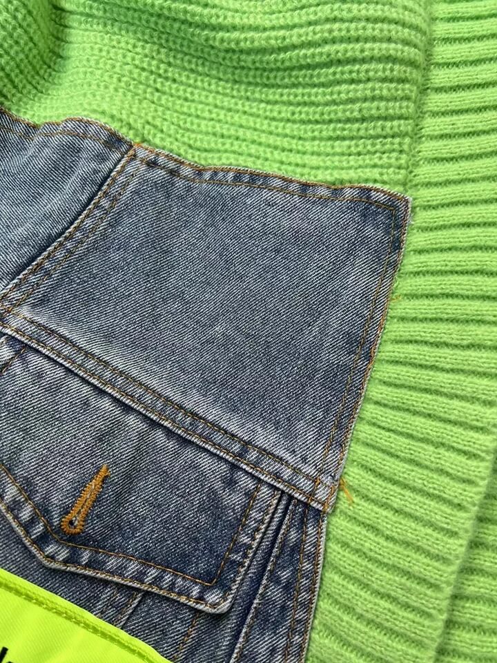 Denim Patchwork Sweater