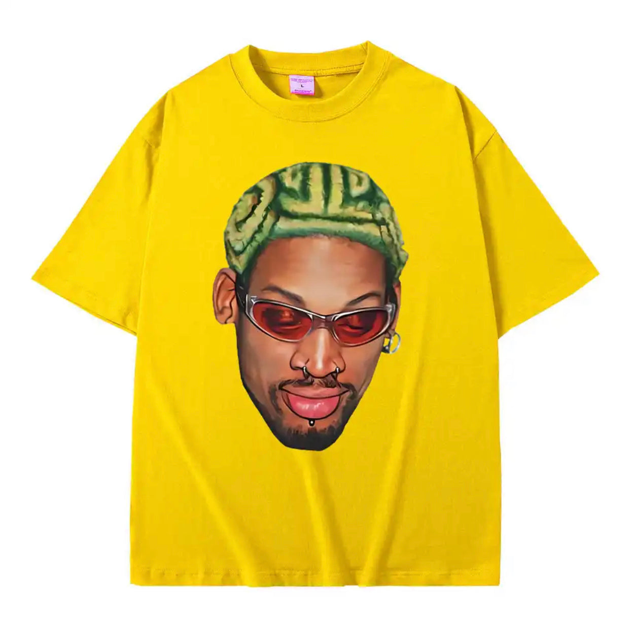 Dennis Rodman Zigzag Hair Print T-Shirt