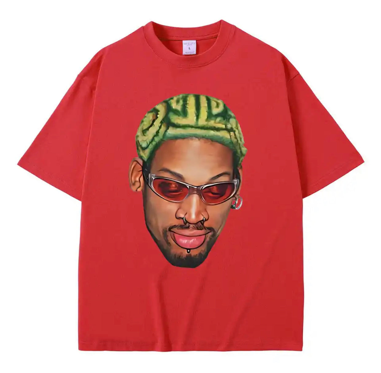 Dennis Rodman Zigzag Hair Print T-Shirt