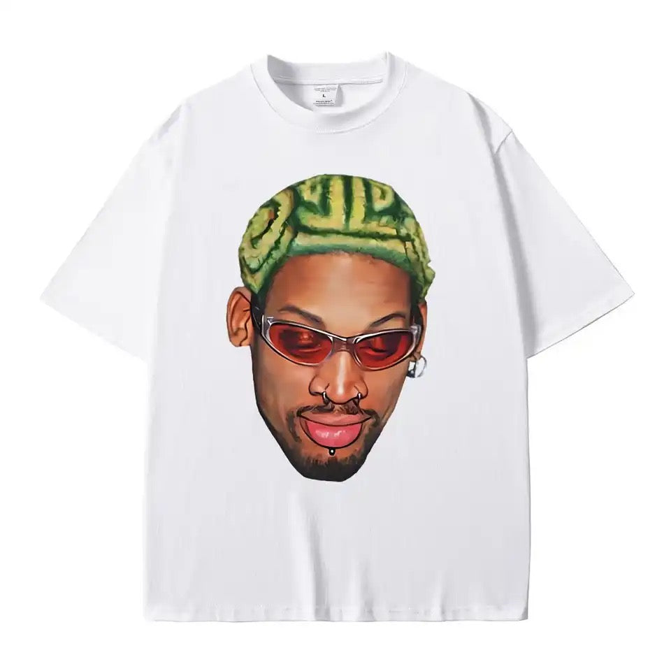 Dennis Rodman Zigzag Hair Print T-Shirt