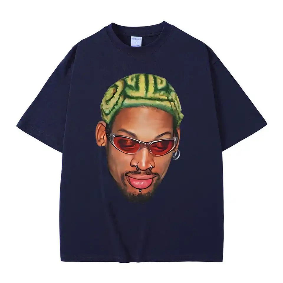 Dennis Rodman Zigzag Hair Print T-Shirt