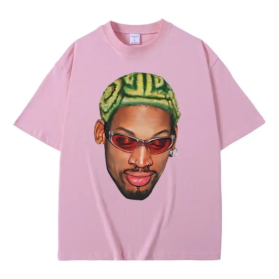 Dennis Rodman Zigzag Hair Print T-Shirt