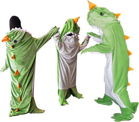 Dinosaur Hooded Blanket