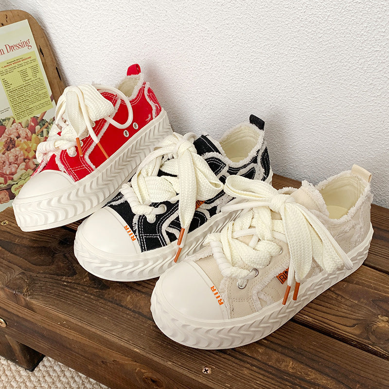 Distressed Platform Sneakers