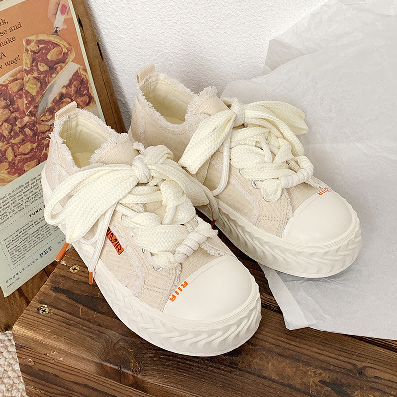 Distressed Platform Sneakers