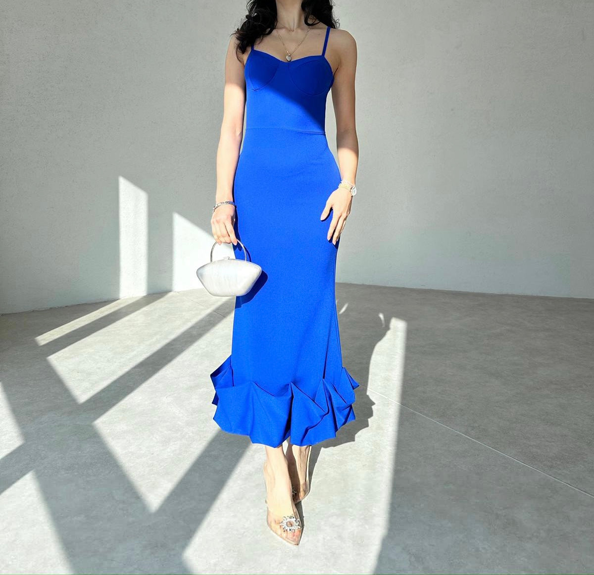 Dominic Shirred Midi Length Dress