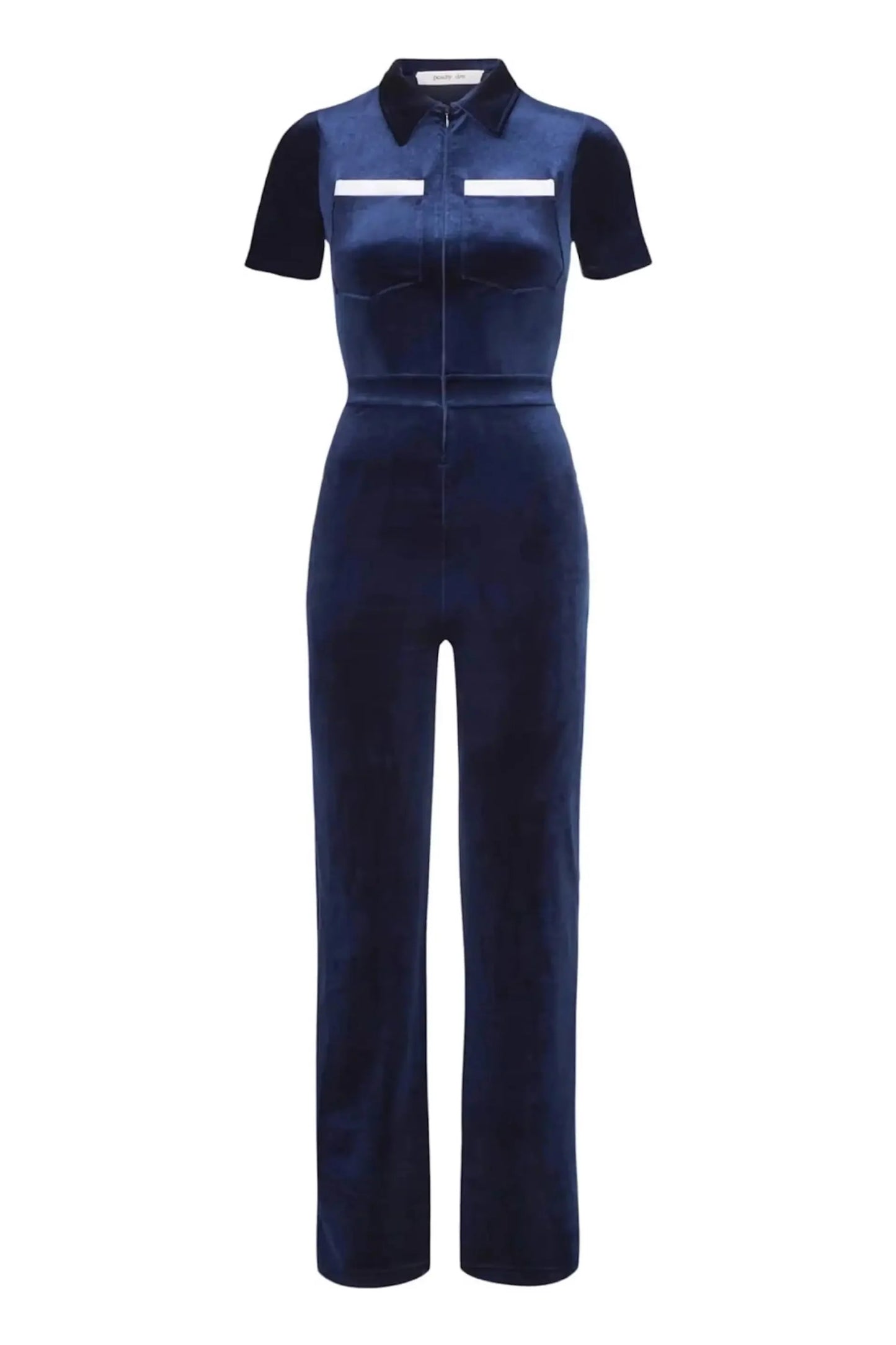 Double-Pocket Bodycon Velvet Jumpsuit