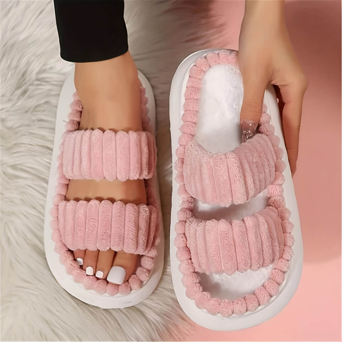 Double Strap Cozy Slippers