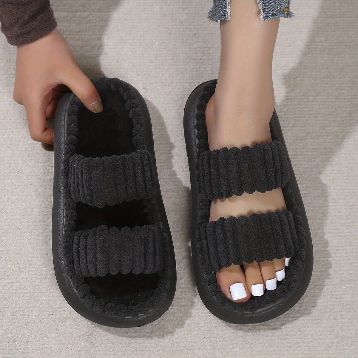 Double Strap Cozy Slippers