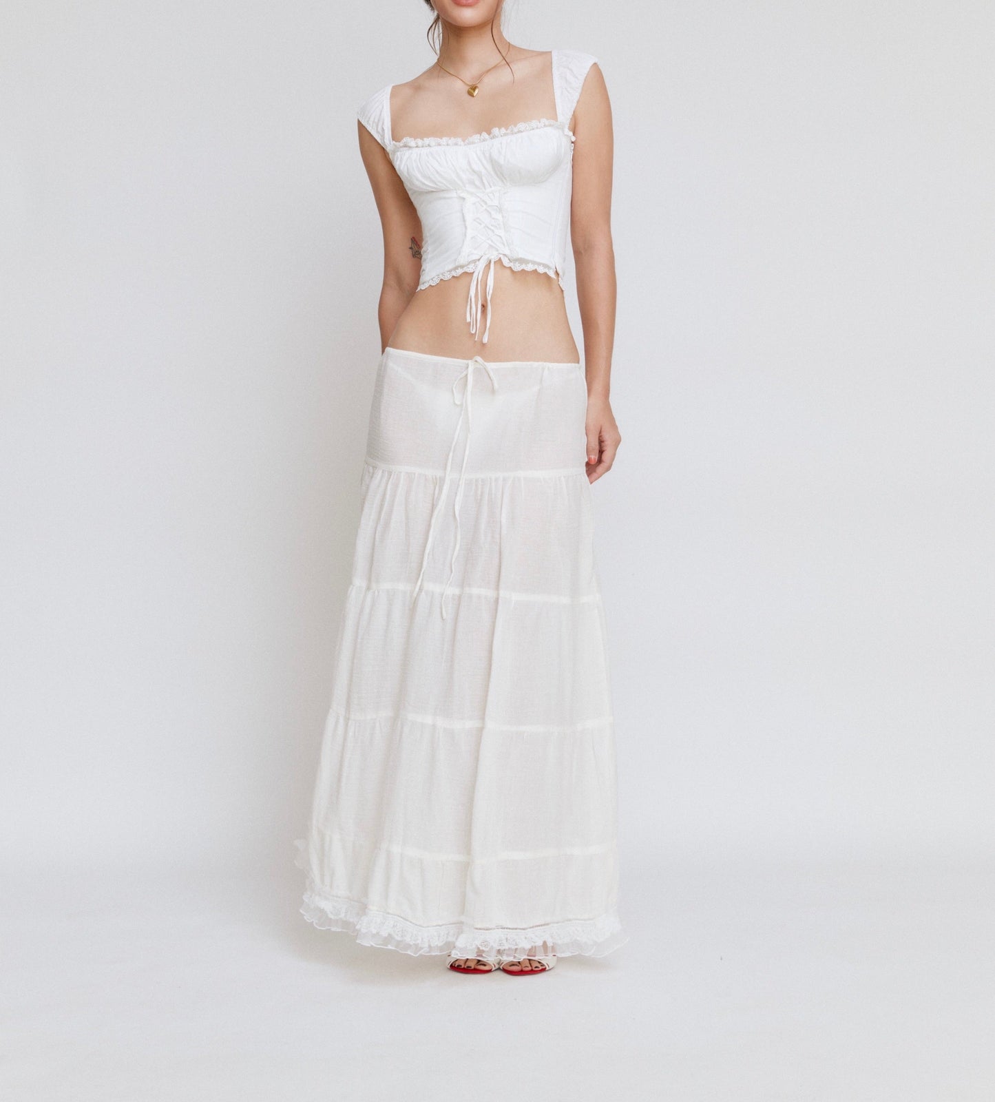 'Eleanor' 'Celeste' Cotton Top & Skirt