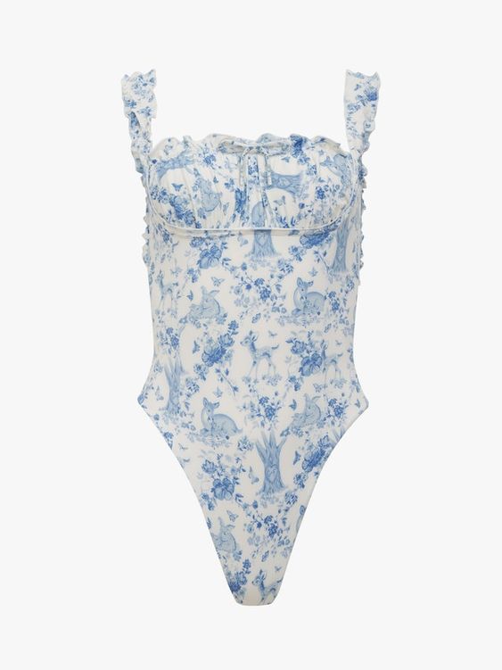 Fawn Floral Ruffle One-Piece Swimsuit