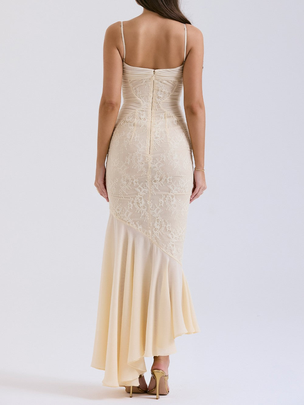 Felicia Vanilla Chiffon & Lace Gown