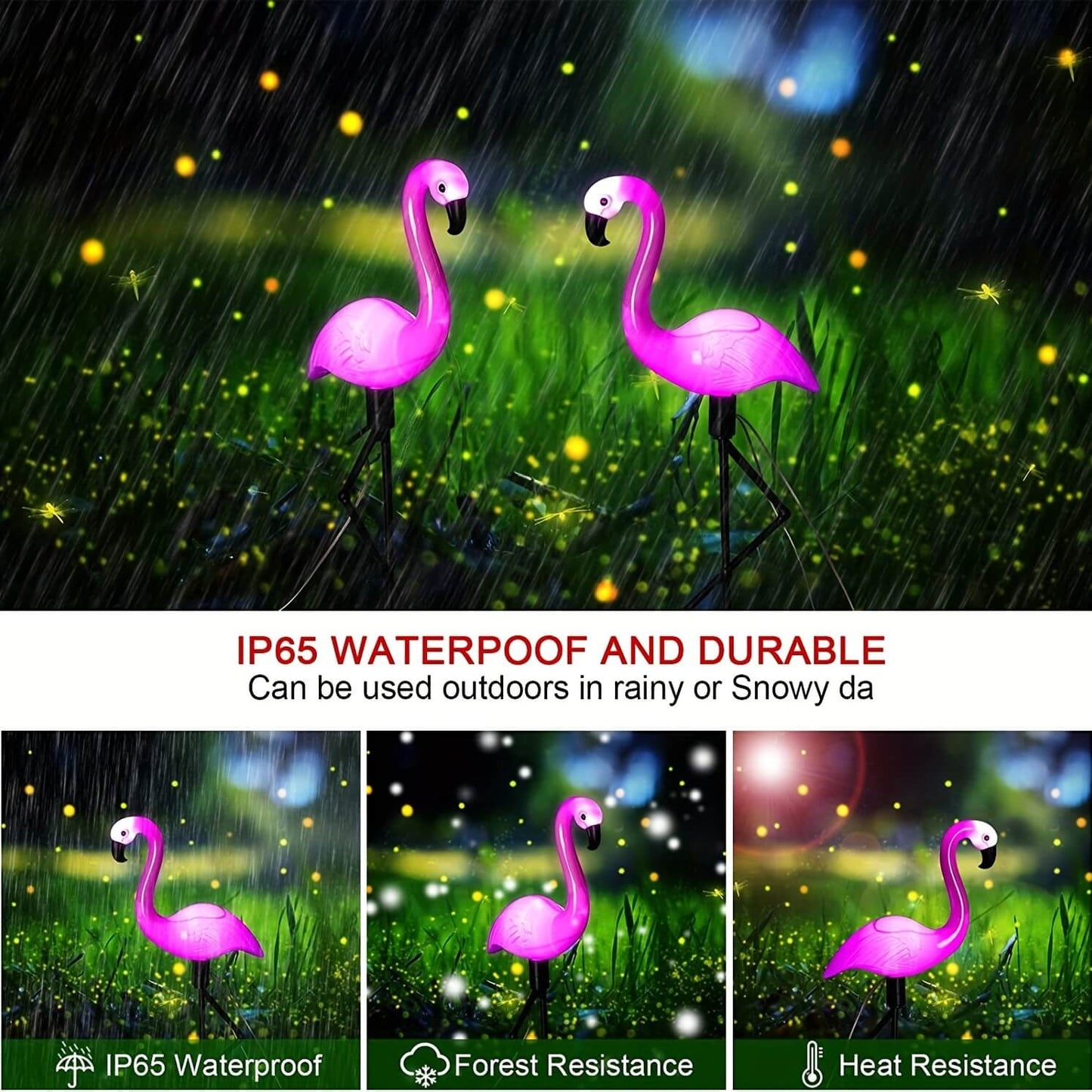 Flamingo LED Solar Stake Lights