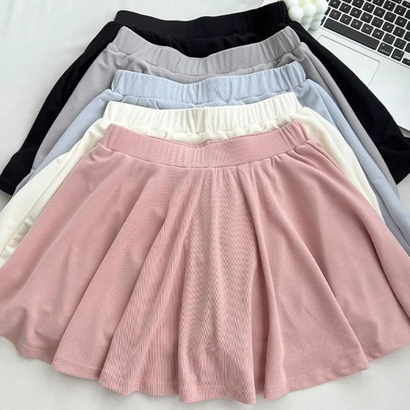 Flare Elastic Waist Mini Skirt