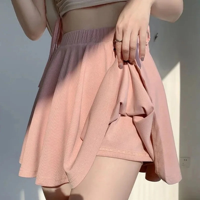 Flare Elastic Waist Mini Skirt