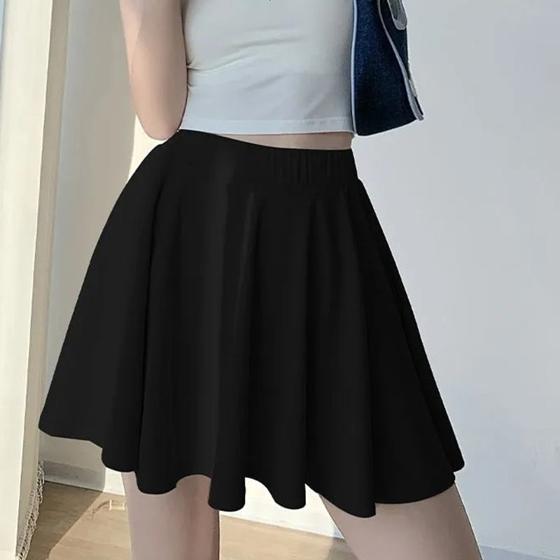 Flare Elastic Waist Mini Skirt