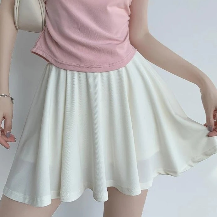 Flare Elastic Waist Mini Skirt