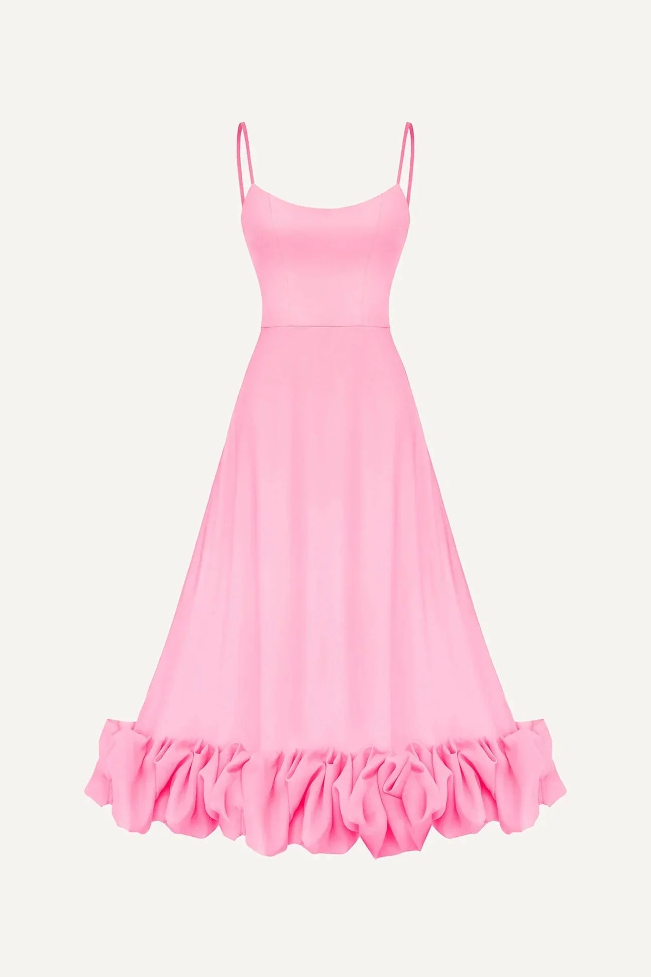 Flounce Bustier Midi Dress