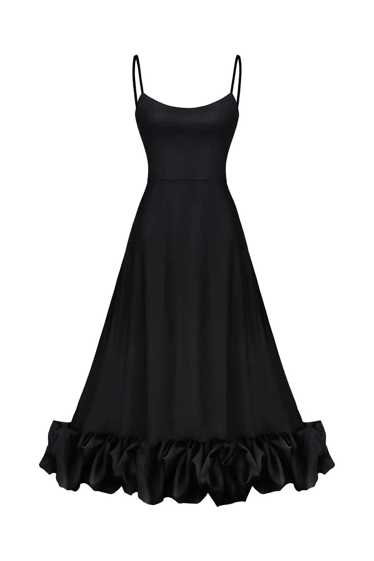 Flounce Bustier Midi Dress