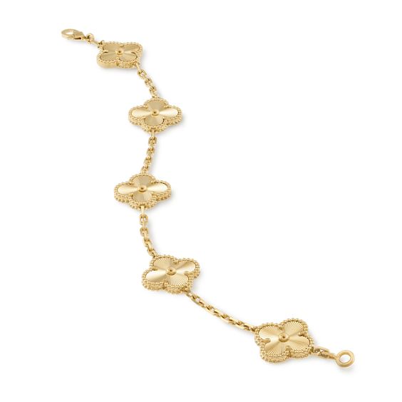 Full Gold 5 Motif Clover Bracelet