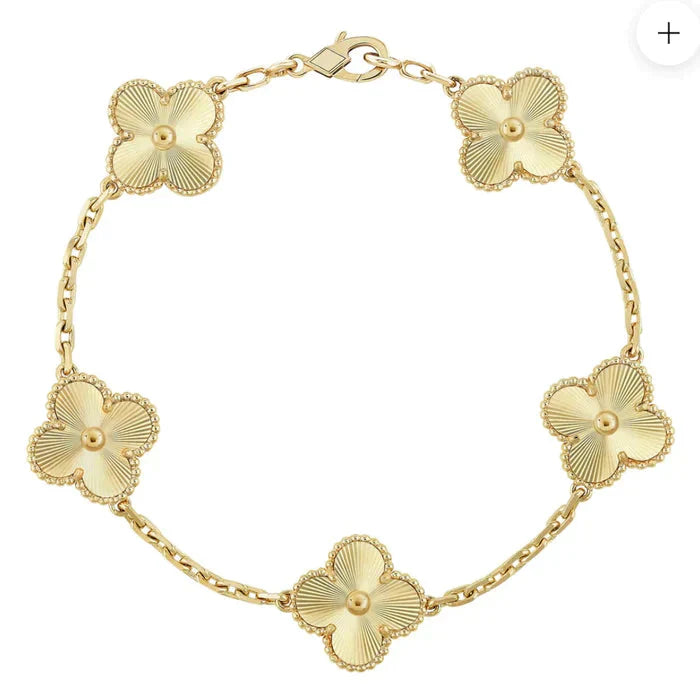 Full Gold 5 Motif Clover Bracelet