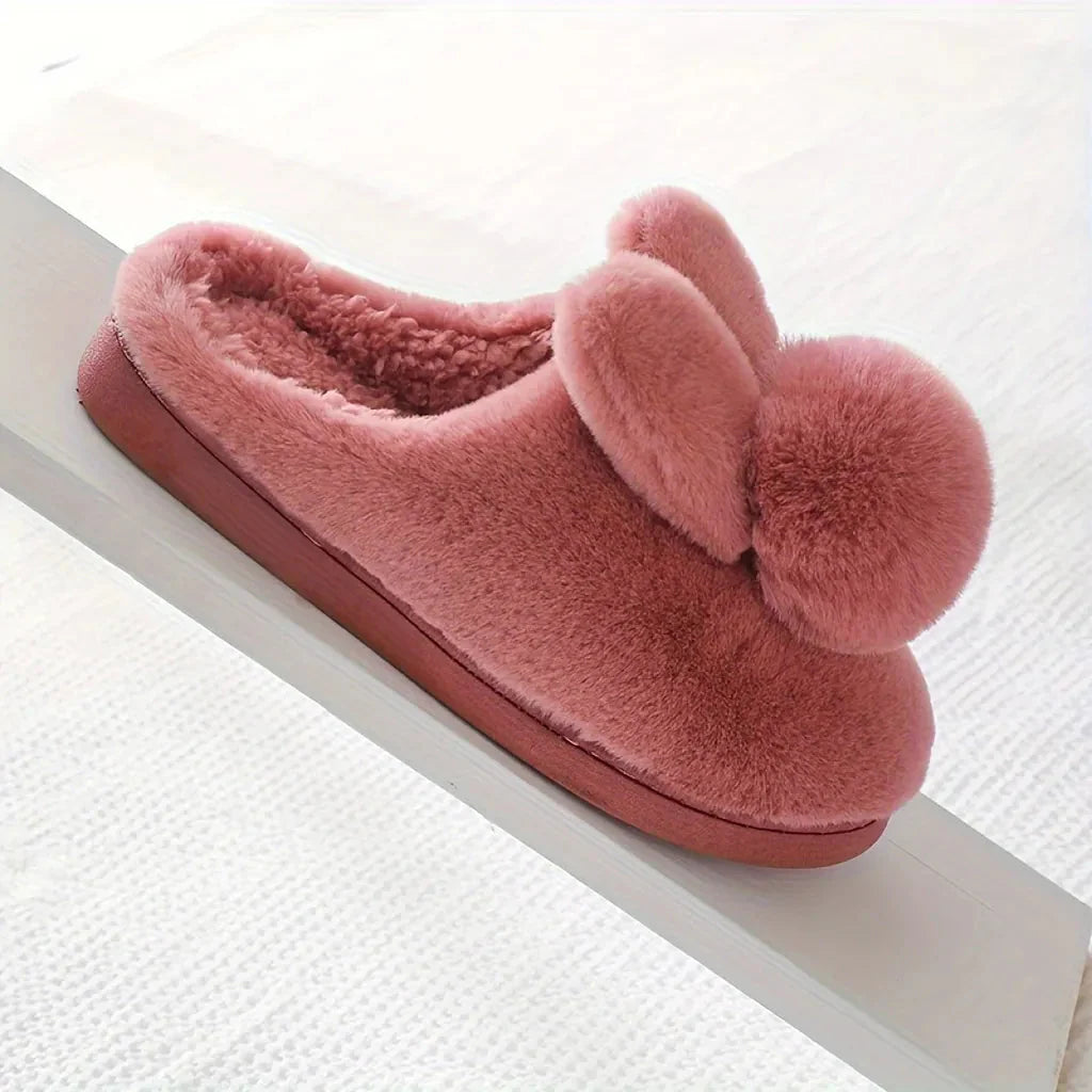 Furry Rabbit Ears Slippers