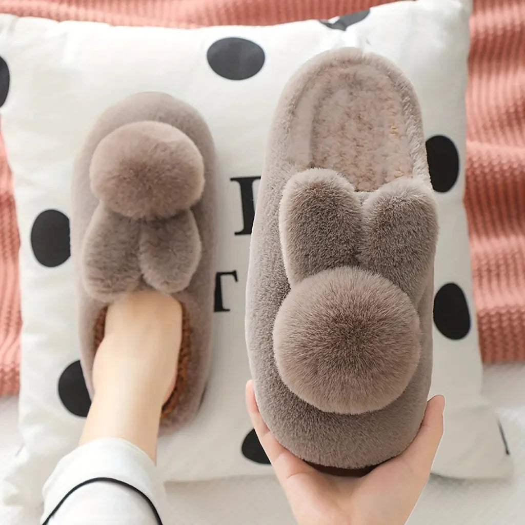 Furry Rabbit Ears Slippers