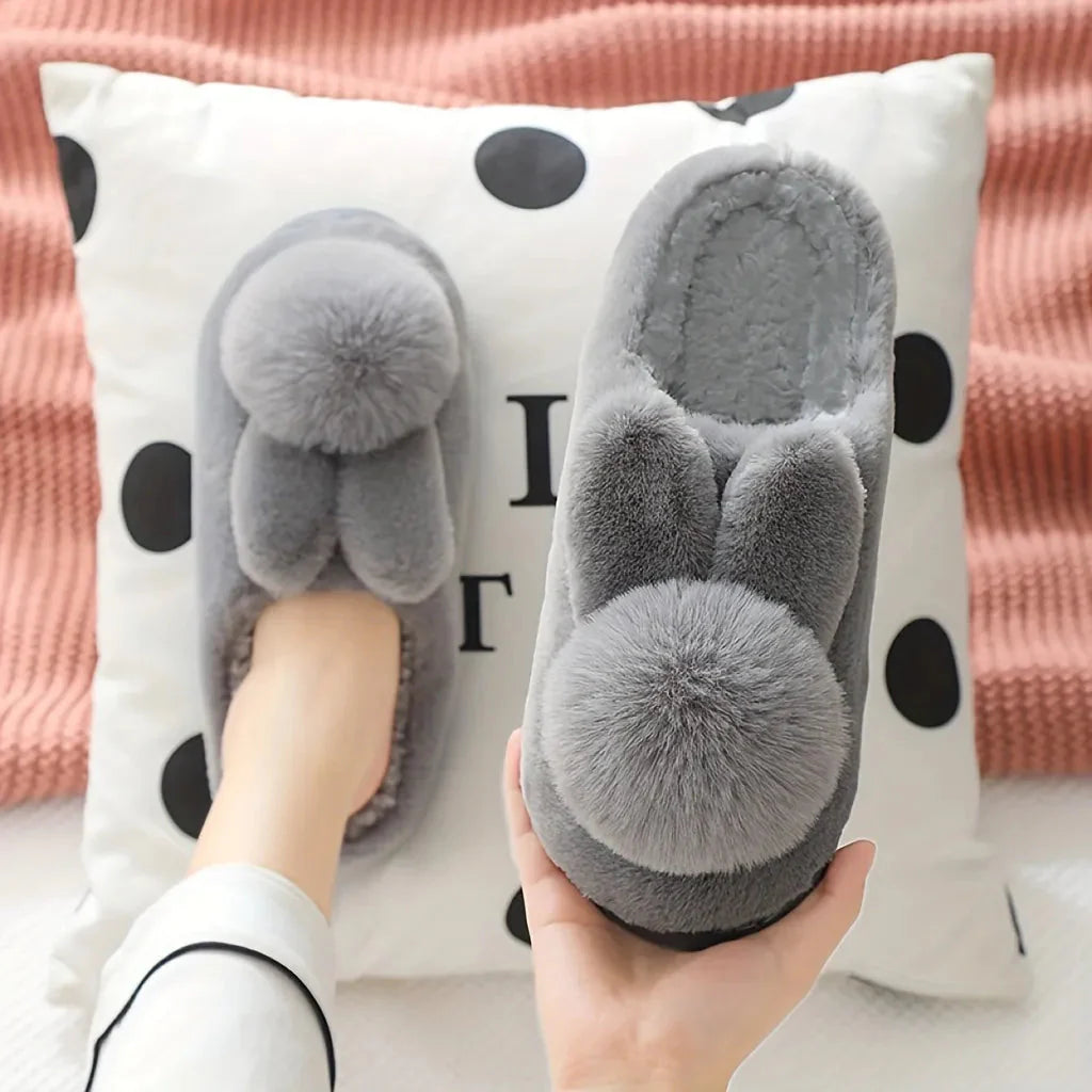 Furry Rabbit Ears Slippers