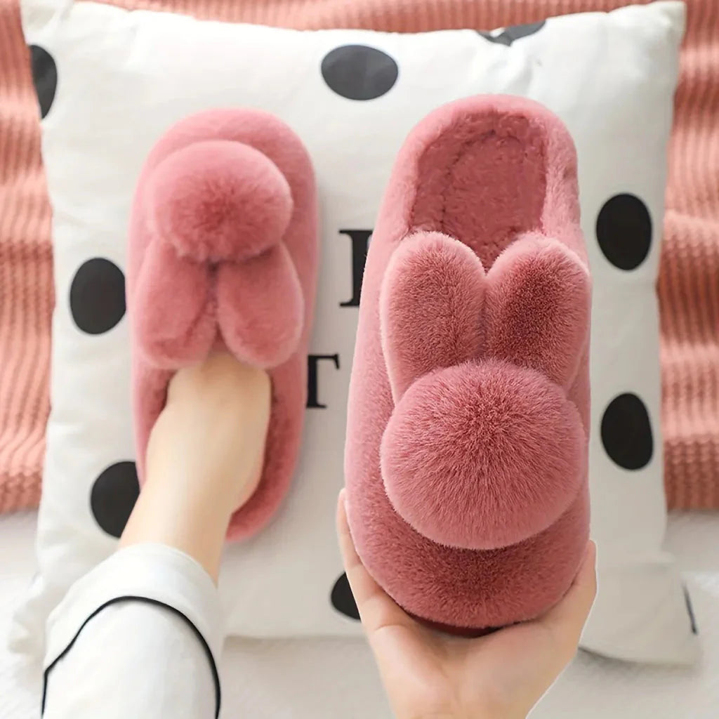 Furry Rabbit Ears Slippers