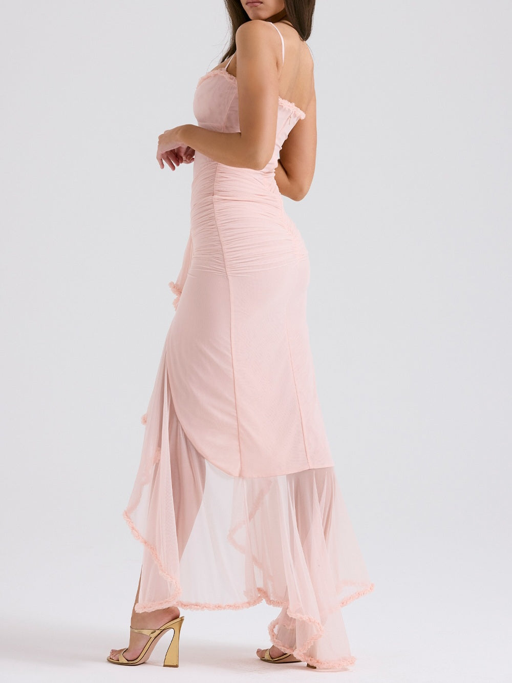 Gabriella Ruffled Front Gown