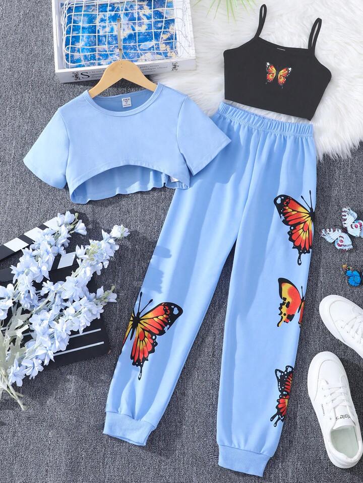 Glowing Butterfly 3pcs Outfit Set