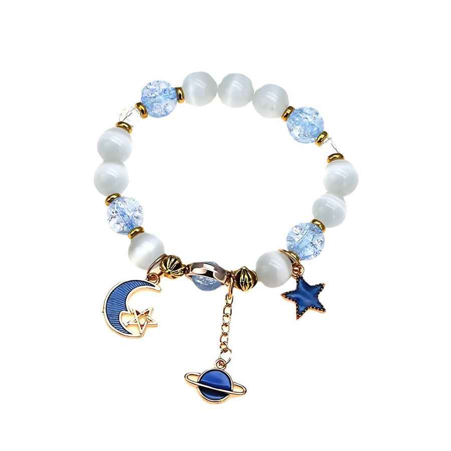 Gold Link Celestial Body Pearl Bracelet