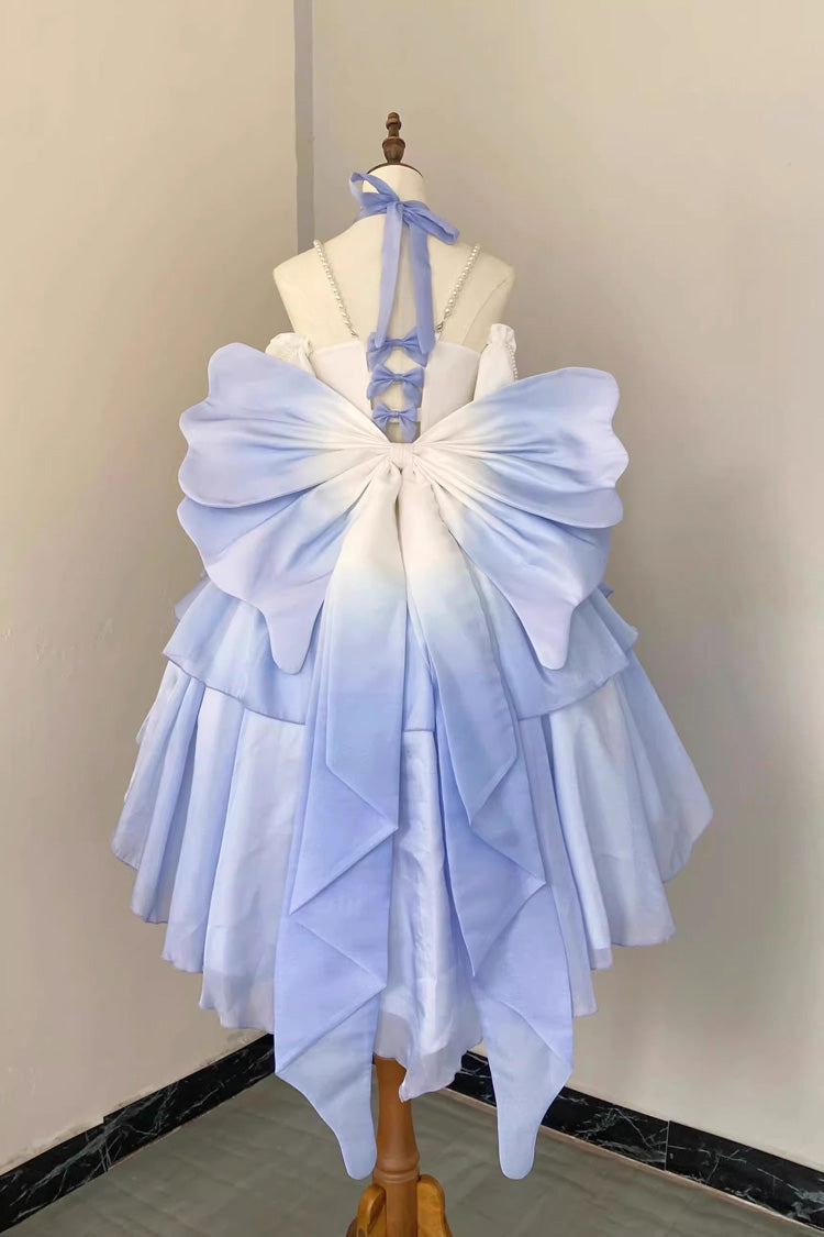 Gradient Bowknot Pearl Rosette Lolita Dress