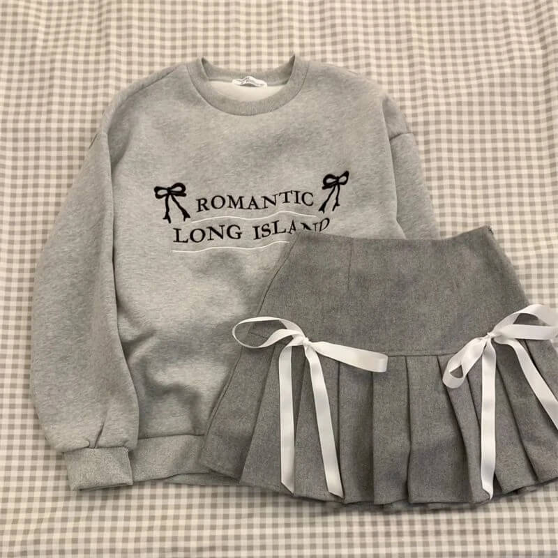 Grey Romantic Long Island Sweatshirt